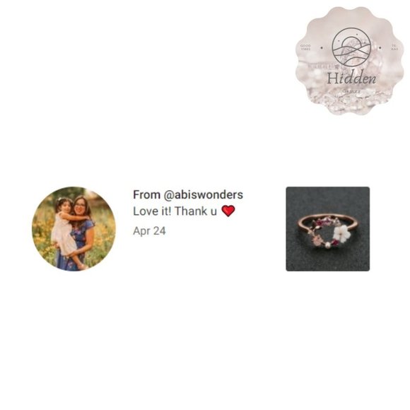 Rose Gold Butterfly‎ Flower Halo Ring - Picture 8 of 8